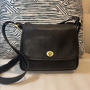 Coach Vintage Rambler Legacy Black Leather Crossbody Bag